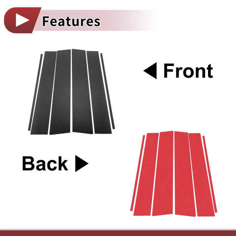 Toyota Hilux (2015-2023) Carbon Fiber 6 x Car Door Pillar Window Trim