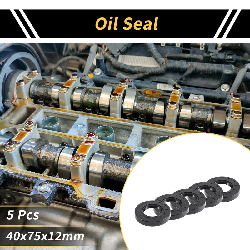 Vehicle Oil Seal / 40x75x12mm / Seal Ring Rotary Shaft NBR Black /