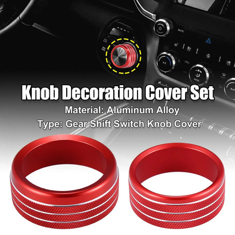 Dodge Ram (2018-2020) Red Headlight Switch Knob Trim Cover Set