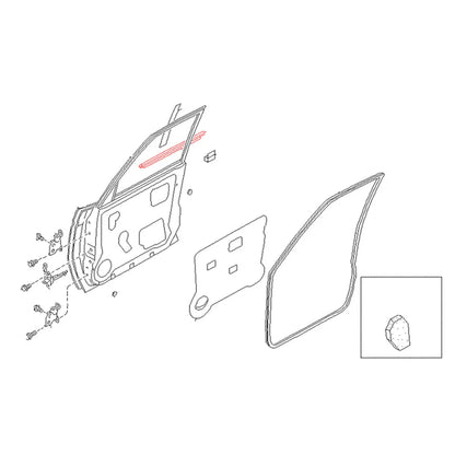 Door Belt Moulding for Nissan Datsun Sunny Sentra B13 Sedan 1990-1994