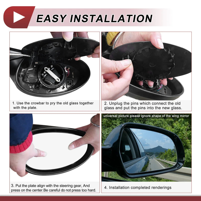 Ford F250 Heated Left Driver Side Tow Mirror Glass (2017-2023)