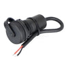 Power Socket Dual USB-A Flush Mount Black Waterproof Cover 12V/24V