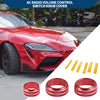 Toyota Supra 2018-2022 - Red 3 x Pcs AC Radio Volume Knob Cover Ring