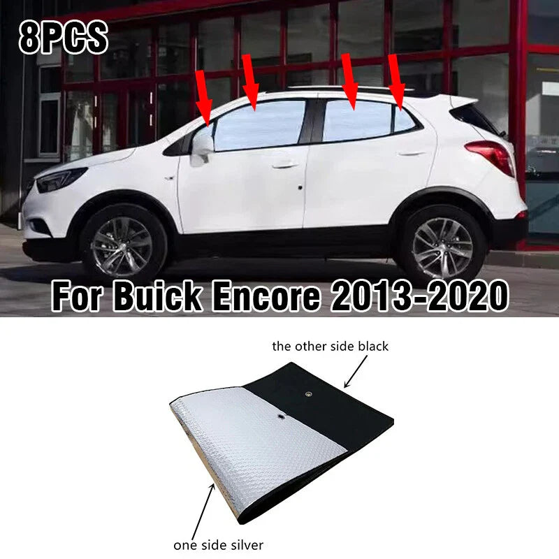 Buick Encore 8PCS / Window Camp Privacy Sunshade Black Silver (2013–2020)