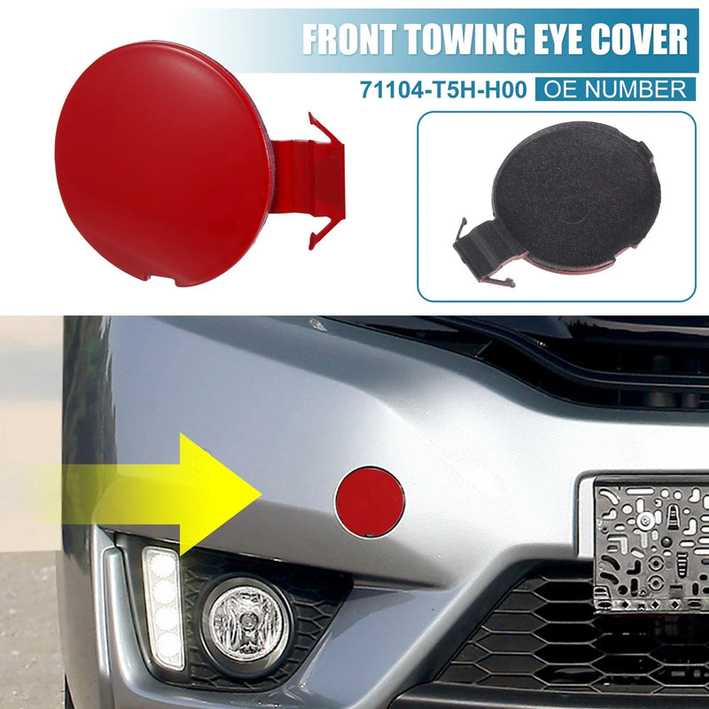Honda Fit Jazz GK5 Red Front Bumper Tow Hook Cover (2014-2017)