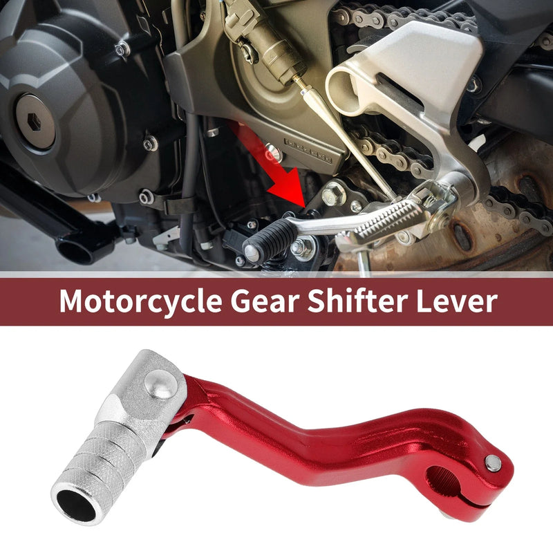 Kayo T2 Folding Gear Shifter Lever Red Lever Silver Tone Head