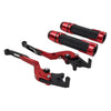 Yamaha YZF R1 R6S Red Extendable Brake Clutch Lever Grip Set (2004-2023)