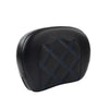 Harley Electra Glide Passenger Sissy Bar Backrest Pad with Blue Stitching