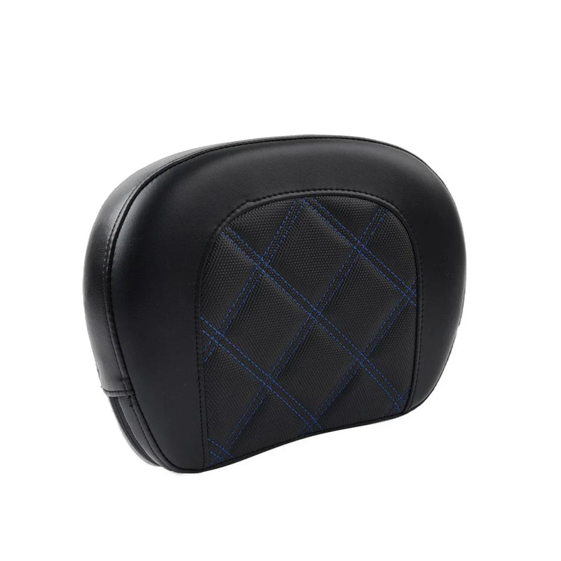 Harley Electra Glide Passenger Sissy Bar Backrest Pad with Blue Stitching
