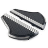 Harley Touring (1993-2023) Black & White Aluminum Rear Passenger Floorboards
