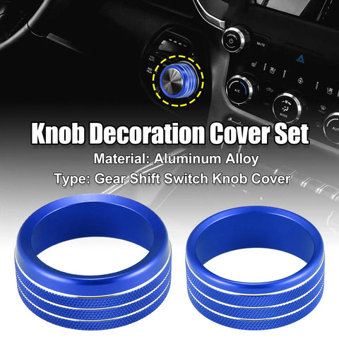 Dodge Ram (2018-2020) Blue Headlight Switch Knob Trim Cover Set
