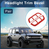 Ford Bronco Pair Red Headlight Trim Bezels