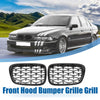 BMW 525i 530i E39 (2001-2003) Pair Gloss Black Front Hood Bumper Grille