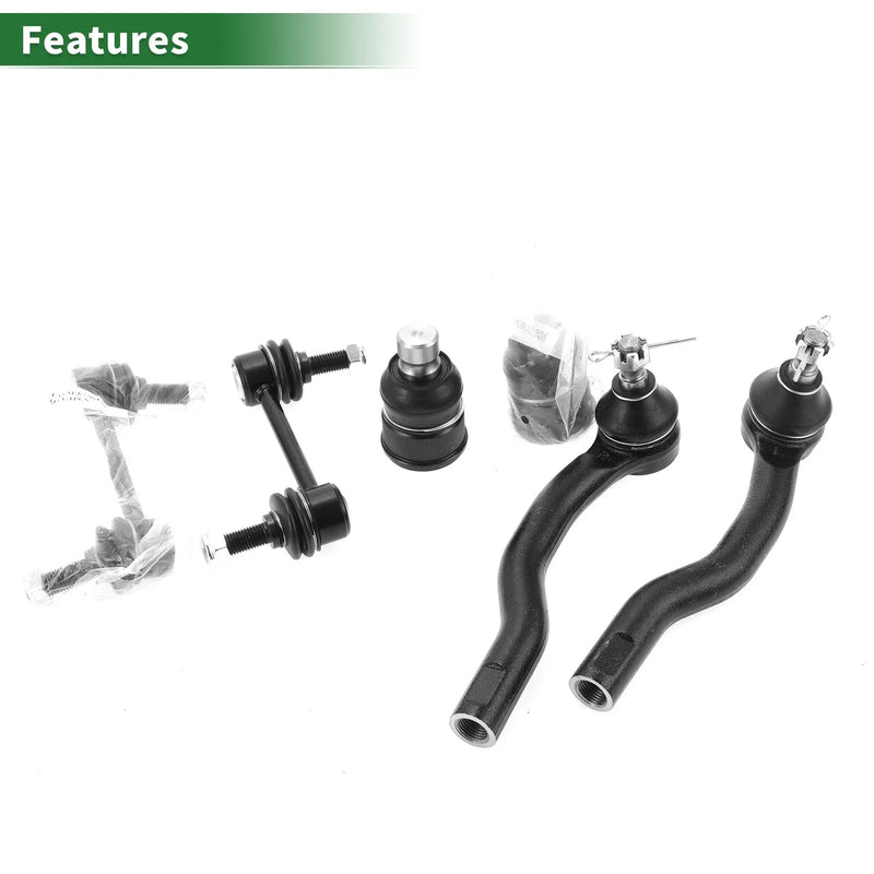 Ford Edge 6 Pcs Front Suspension Kit Tie Rod Ends Sway Bar Links (2007-2014)