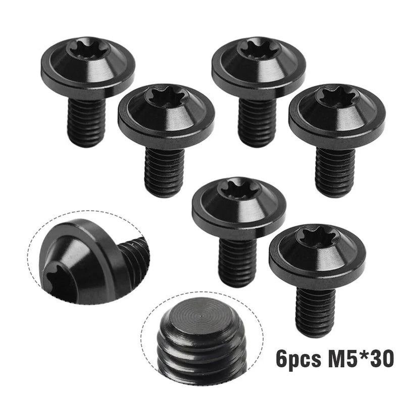 Bike Motorcycle 6 x Black Titanium M5x30mm Torx Head Screws