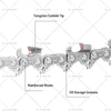 Stihl Chainsaws 20" Bar + 1x Tungsten Carbide Chain .063 3/8 72DL