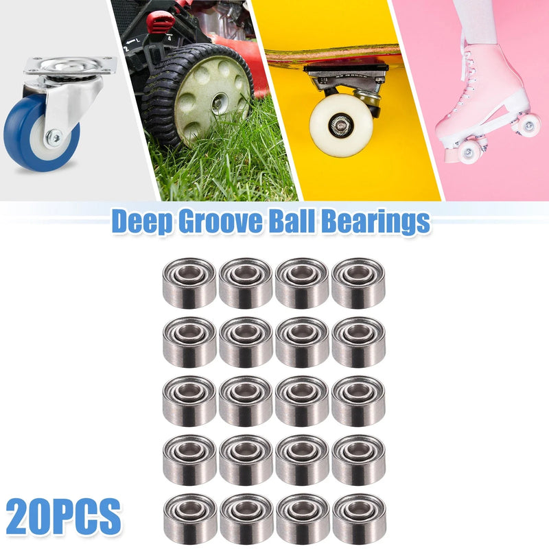 Make Model 20 x 1.5x4x2mm Double Metal Shield Car Deep Groove Ball Bearings