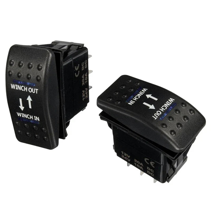Car Boat RV ATV 7-Pin 12/24V On-Off-On LED Rocker Toggle Switch