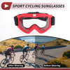 1 Pc Motorcycle Riding Goggles Clear Lens Red Frame PC Cycling Sunglasses