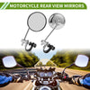 Motorcycle Rear View Mirror / M10 / Round Chrome Silver Tone Metal Aluminum