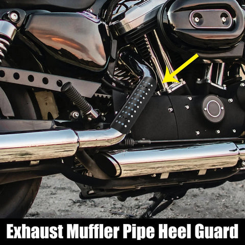 Harley Black Set Exhaust Heat Shield Pipe with Hole