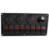 Car Marine Boat Circuit Breaker 8 Gang Red LED Toggle Rocker Switch Panel