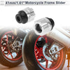 Motorcycle 14mm Aluminum Alloy Motorcycle Slider Frame Silver Tone