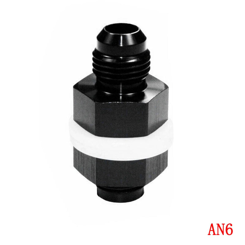 Car Black Aluminum AN6 Flare Fuel Cell Bulkhead Fitting