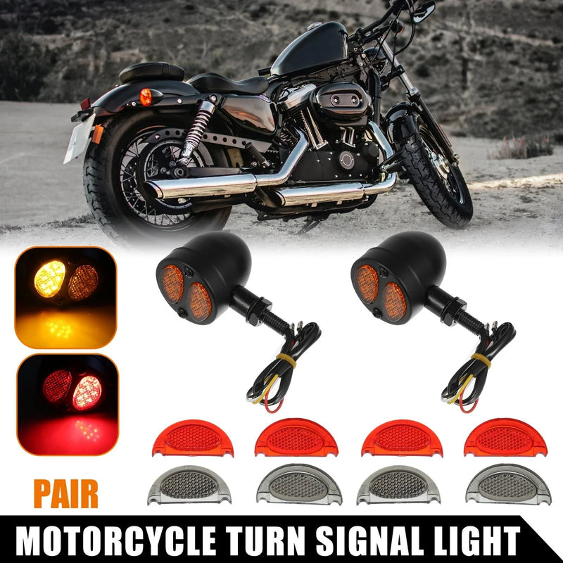 Harley Pair / 2 x Motorcycle Turn Signal Light 4 Wire LED