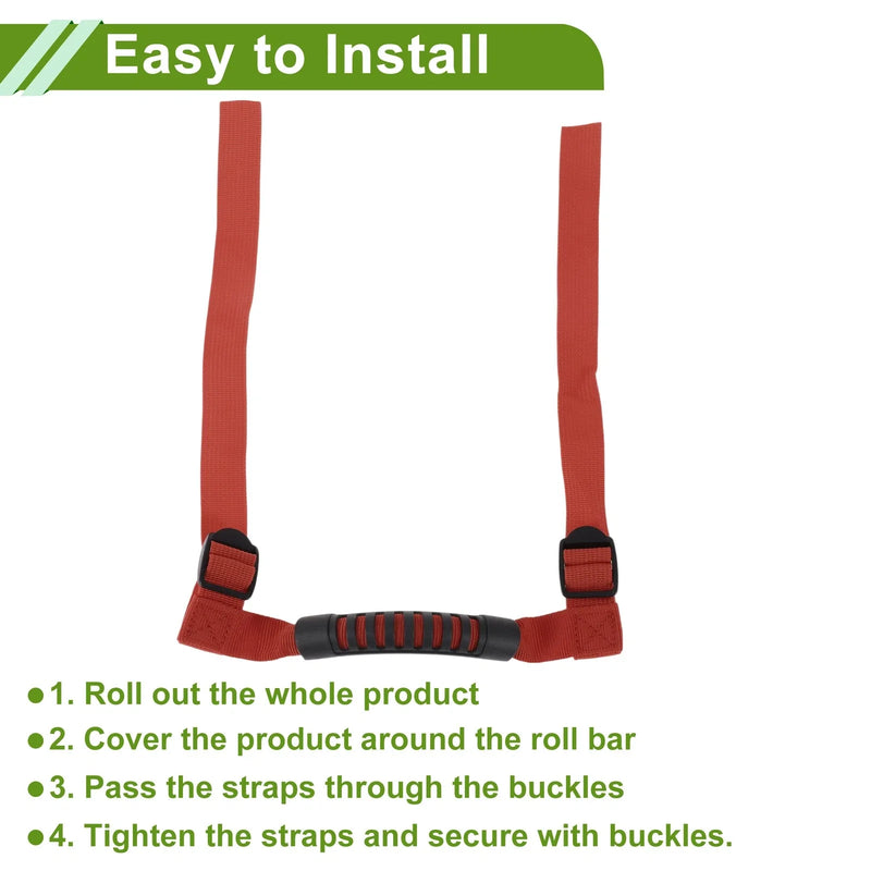 Jeep Wrangler Red Roll Bar Grab Handles (1987-2021)