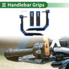 Motorcycle Handlebar Aluminum Alloy Blue Rubber Hand Grips Cover Kit