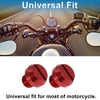 Motorcycle 2 x Mirror Hole Plugs M10x1.25 Right Hand Red Mirror Screws