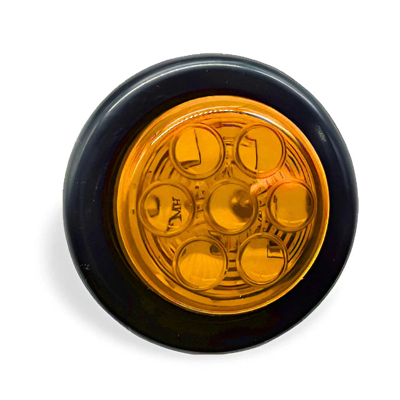 Truck Trailer RV 2" Amber Round 7 LED Side Marker Clearance Lights