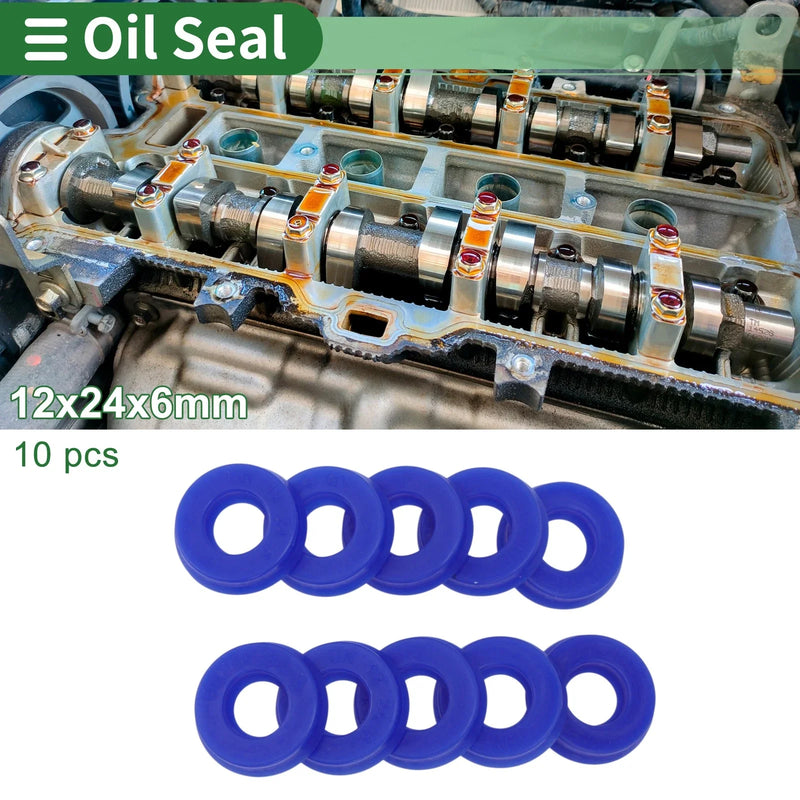 Oil Seal 12x24x6mm 10 Pcs Seal Ring Rotary Shaft TPU