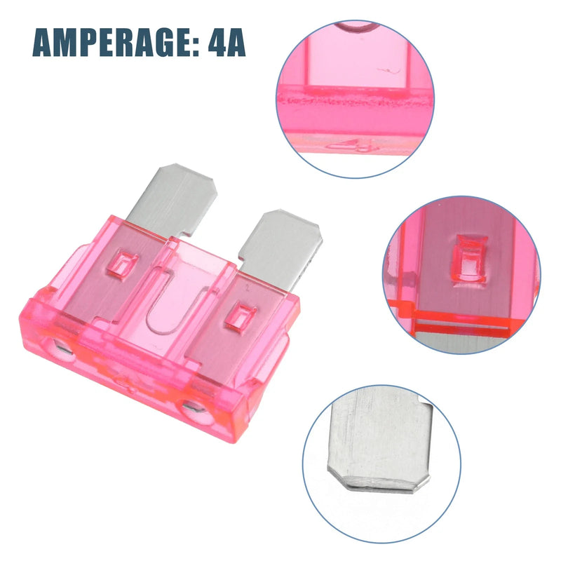 Cars, Boats, Trucks, SUVs, Motorcycles Pink 50pcs Mini Blade Fuses 4A