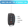 Hyundai Santa Fe Ix45 Ix35 I30 4 Button Black Car Key Fob Shell Case