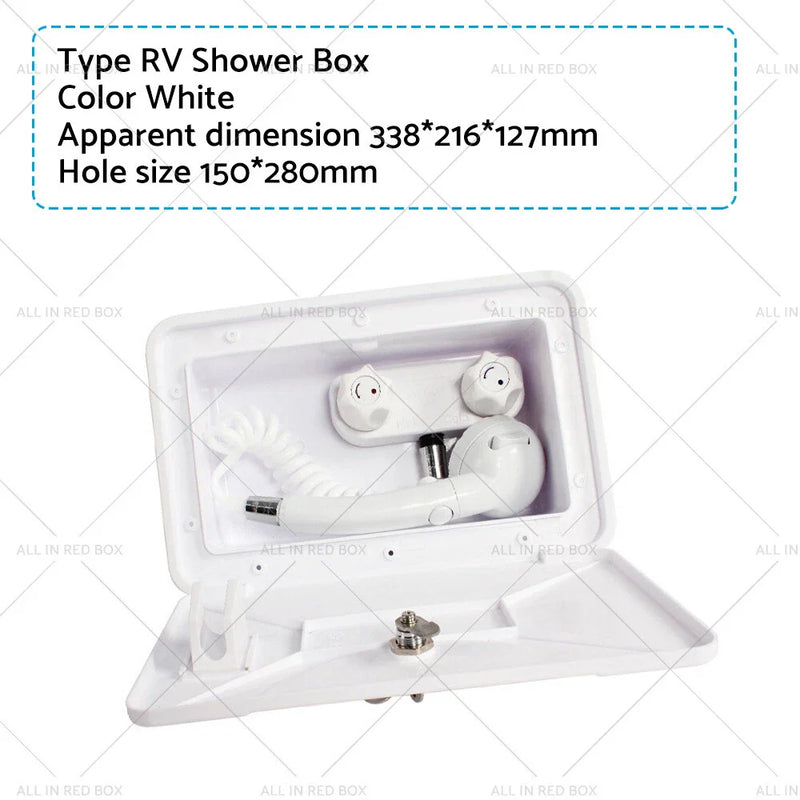 Camper Trailer Boat White External RV Caravan Shower Box Faucet