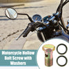 Motorcycle 2 x M18x1.5 44mm Hollow Bolt Screw with Washer Set
