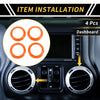 Jeep Wrangler JK JKU (2011-2017) Orange AC Vent Dashboard Decoration Rings