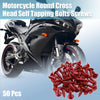 Motorcycle Car 50pcs Red Round Cross Head Self-Tapping Bolts Screws