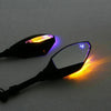 Motorcycle Rearview Mirrors 10mm Integrated Turn Signal Lights