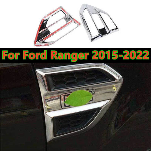 Ford Ranger 2 x ABS Chrome Front Side Vent Fender Cover Trim (2015–2022)