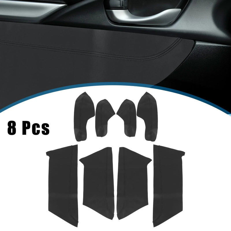 Honda Civic (2016-2020) Black 8 Pcs Door Panel Armrest Protector Covers
