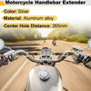 Motorcycle Balance Bar Extender Bracket 265mm Hole Silver Tone