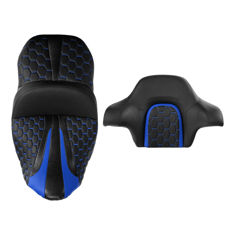 Harley Road Glide Black Blue Gel Seat Backrest (2014-2023)