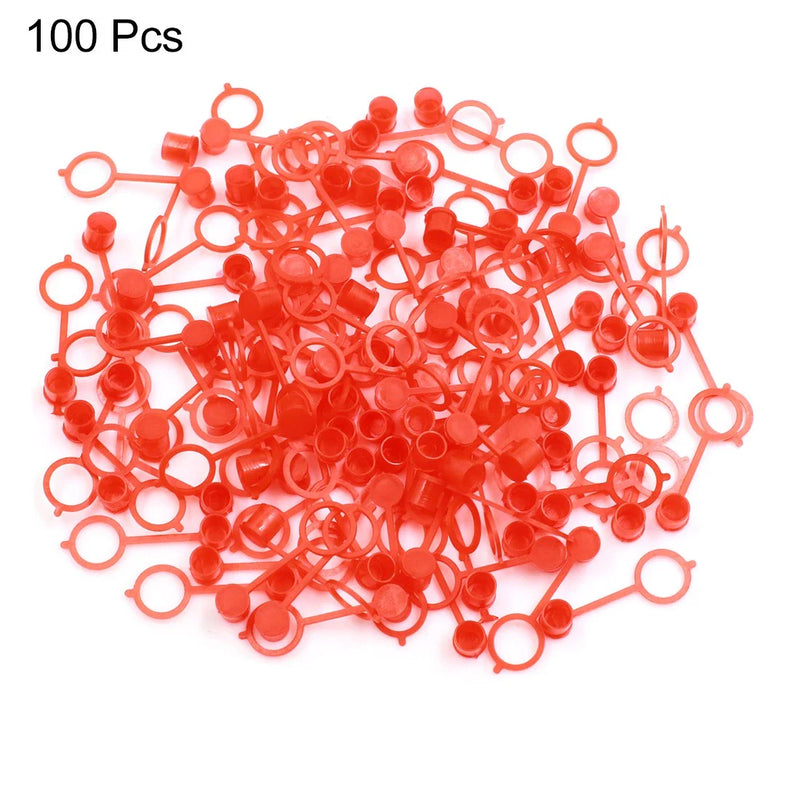 Motorcycle Car M10 Red Plastic Nipple Grease Fitting Dust Cap Cover 100pcs