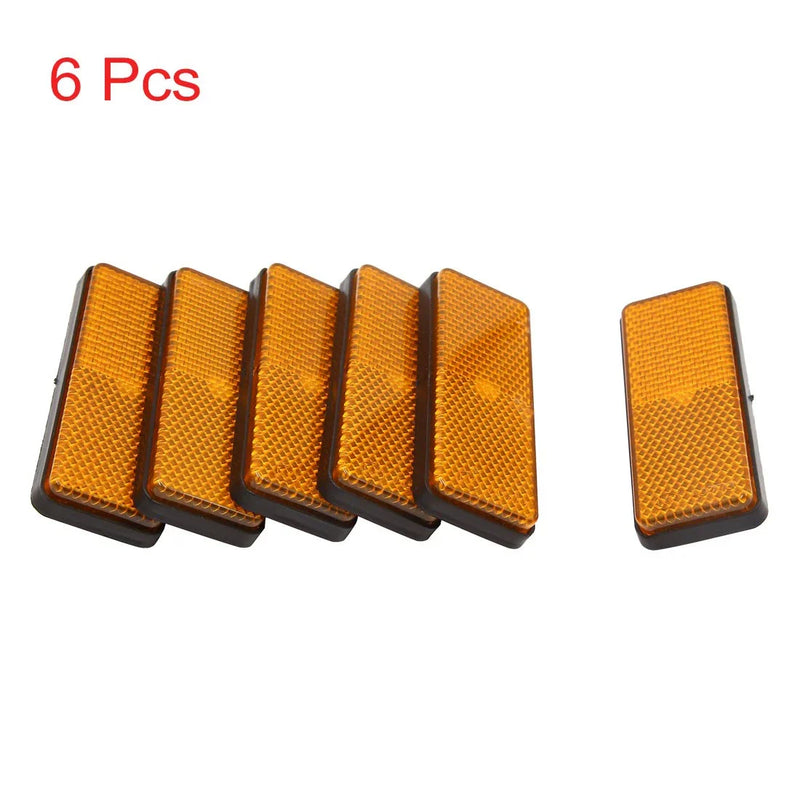 Motorcycle 6pcs Orange Plastic Screw Mount Reflective Warning Reflector