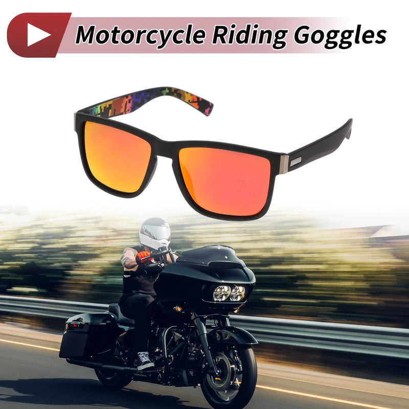 Motorcycle Goggles 1 Pc Riding Goggles Red Lens Black Frame Cycling Sunglasses