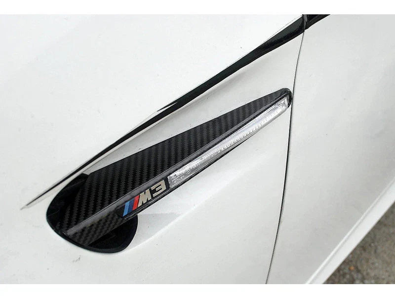 BMW E90 E92 E93 Carbon Side Marker Grille Repeater Covers (2007-2013)