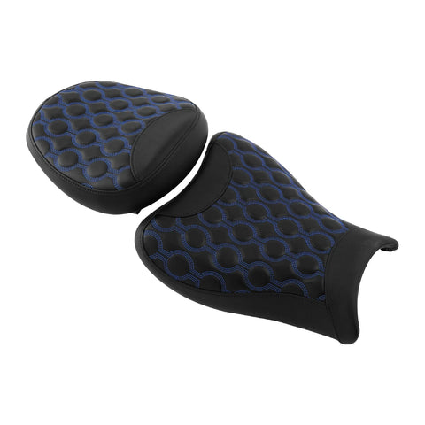 Suzuki Hayabusa GSX1300R Black Blue Driver & Passenger Seats (2008-2020)
